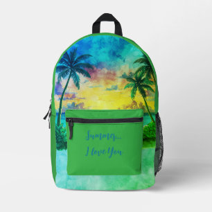 Mochila Impresa Vacaciones, Verano Te Amo, Impreso de Fiesta en la