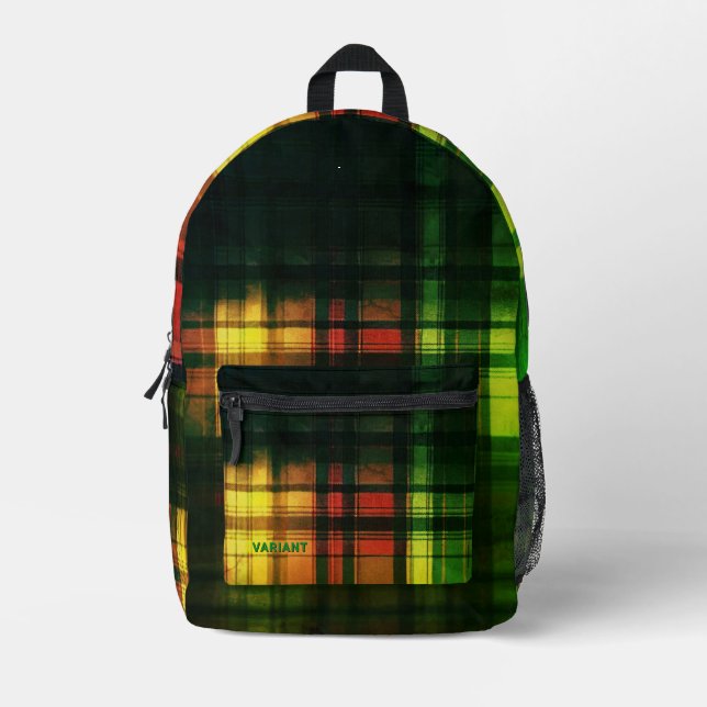 Mochila Impresa Variante de Tartan Abstraction Vibrant (Anverso)