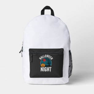 Mochila Impresa Vector de árbol de calabaza de noche de Halloween