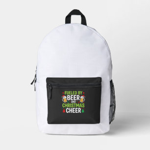 Mochila Impresa Vector de cerveza alegría navideña de vacaciones b