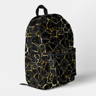 Mochila Impresa Vena de oro Kintsugi negro