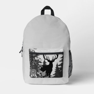 Mochila Impresa Venado con gran rack fuera del bosque