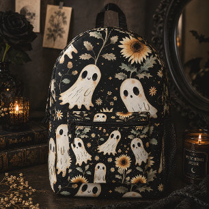 Mochila Impresa Verano Fantasmas God y Girasoles Floral Espeluznan