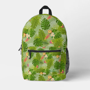 Mochila Impresa Verano Verde Foliage Tropical