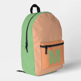 Mochila Impresa Verde de melocotón a la moda con nombre de Monogra