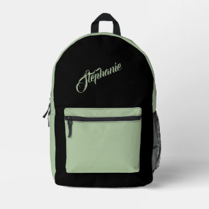 Mochila Impresa Verde Menta Sólido con Nombre