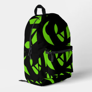 Mochila Impresa Verde/Negro de arte contemporáneo