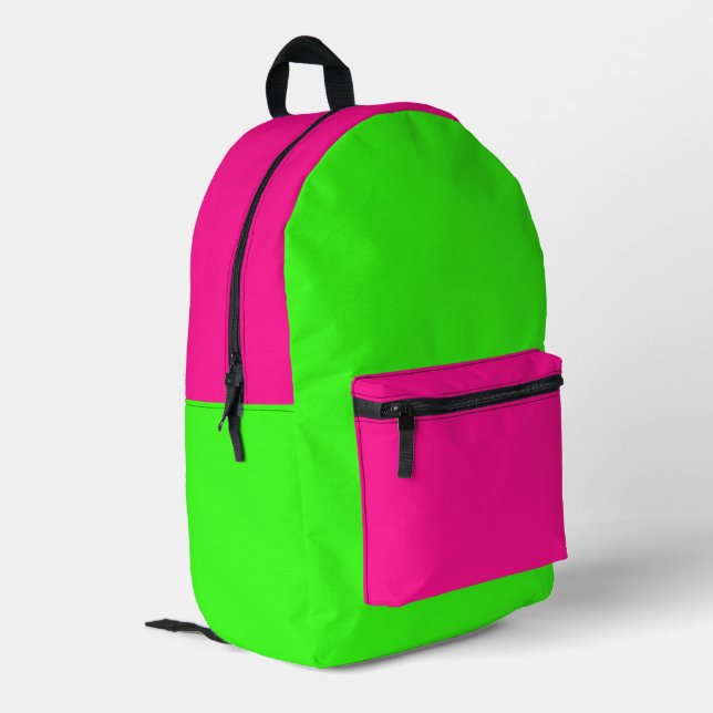 Mochila Impresa Verde Neon Fluorescente Simple Moderno (Esquina izquierda trasera)