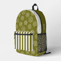 Verde Oliva Retro Personalizado de Margaritas y Ra