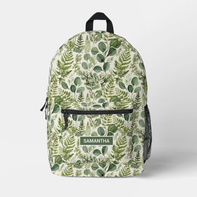 Mochila Impresa Verde personalizado de eucalipto (Anverso)