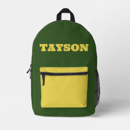 Mochila Impresa Verde y Amarillo Personalizado