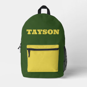 Mochila Impresa Verde y Amarillo Personalizado