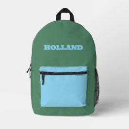Mochila Impresa Verde y Azul Personalizado