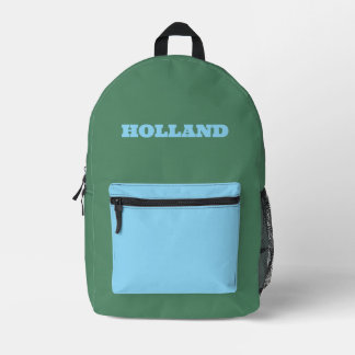Mochila Impresa Verde y Azul Personalizado