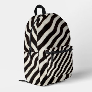 Mochila Impresa Vete salvaje cebra raya negro blanco azul púrpura