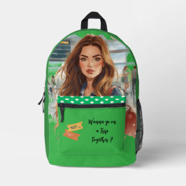 Mochila Impresa Viajando, ¿Quieres ir en un viaje juntos? Impreso