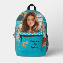 Mochila Impresa Viajando, ¿Quieres ir en un viaje juntos? Impreso