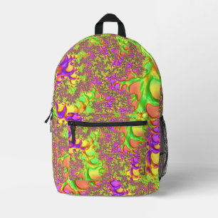 Mochila Impresa Viaje abstracto fractal colorido psicodélico ácido