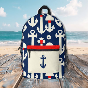 Mochila Impresa Viaje de anclaje náutico blanco de la Marina