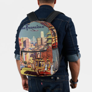 Mochila Impresa Viajes de época Poster de San Francisco Cable Carr