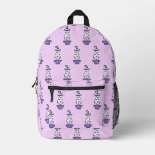 Mochila Impresa "Vibes de brujería" Halloween Fantasma Morado