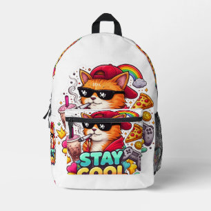 Mochila Impresa Vibraciones Geniales – Ropa Urbana de Gato Relajad