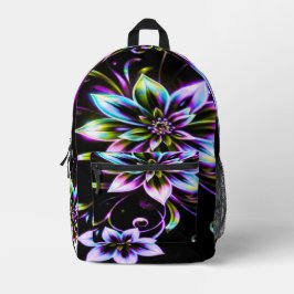Mochila Impresa Vibrant Multicolor Hibiscus Floral Accessor