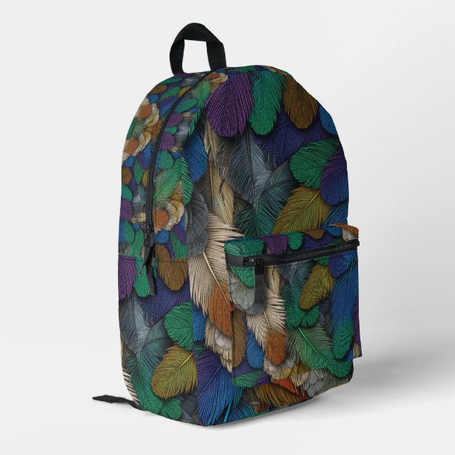 Mochila Impresa Vibrant Tropical Feather (Esquina izquierda trasera)