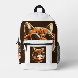 Mochila Impresa Vibrante Feline Grace