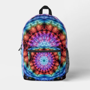 Mochila Impresa Vibrante Kaleidoscope Mandala Arte colorido