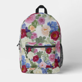 Mochila Impresa Vibrante Patrón Floral Místico Celestial Loto