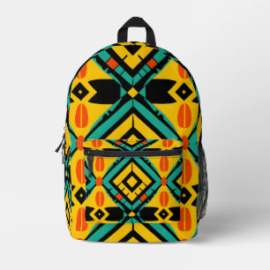 Mochila Impresa Vibrante Resumen del patrón africano