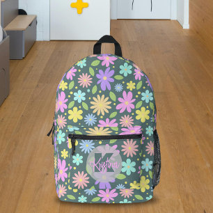 Mochila Impresa Vibrante y caprichosa Jardín Pastel florece en ver