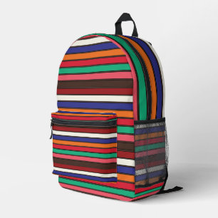 Mochila Impresa Vibrantes franjas coloridas para viajar