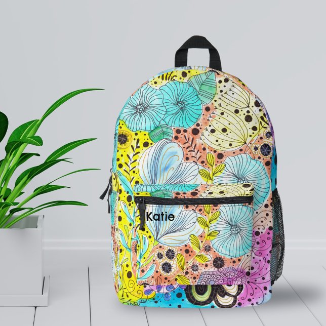 Mochila Impresa Vibrantes garabatos de Guay Whimsical Floral dibuj (Subido por el creador)