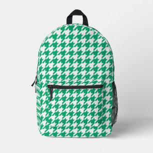 Mochila Impresa Vichy Verde y Blanco con Pata de Perdiz