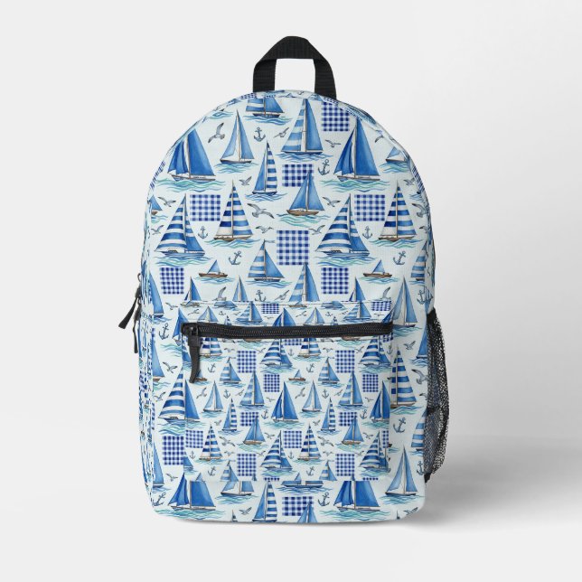 Mochila Impresa Vida Costera Océanos Azules (Anverso)