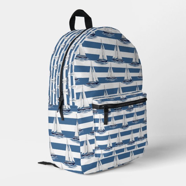 Mochila Impresa Vida Costera Océanos Azules (Esquina izquierda trasera)