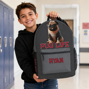 Mochila Impresa Vida de Pug Perro Lindo