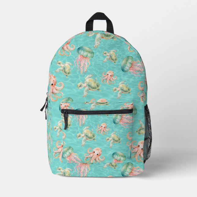 Mochila Impresa Vida marina submarina  (Anverso)