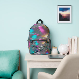Mochila Impresa Vidrio Holográfico Arcoíris