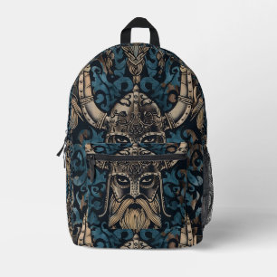 Mochila Impresa Viking con barba trenzada