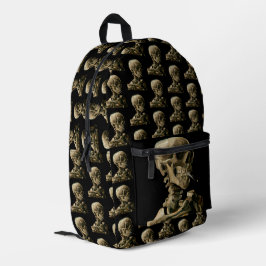 Mochila Impresa Vincent van Gogh - Calavera con cigarrillo en llam