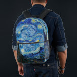 Mochila Impresa Vincent Van Gogh La Noche Starry<br><div class="desc">Vincent Van Gogh es el detalle nocturno estrellado</div>