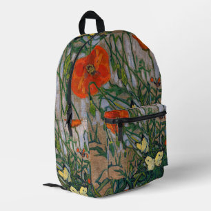 Mochila Impresa Vincent van Gogh - Mariposas y Amapolas