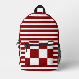 Mochila Impresa Vintage blanco rojo ladrillo a rayas