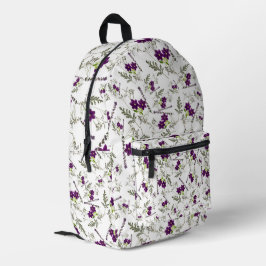 Mochila Impresa Vintage elegante floral de flores silvestres 