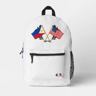 Mochila Impresa Vintage filipino de bandera estadounidense