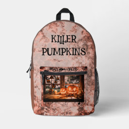 Mochila Impresa Vintage, Halloween. Calabazas Asesinas  