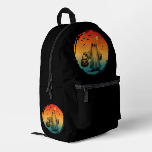 Mochila Impresa vintage halloween espantoso fantasma calabaza murc